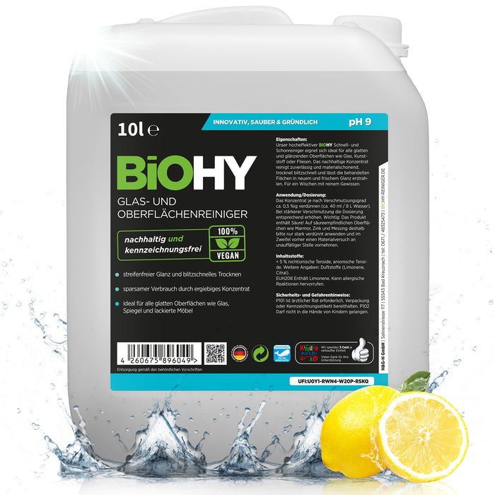 BiOHY glass and surface cleaner, glass cleaner, surface cleaner, organic concentrate, B2B