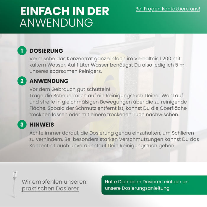 BiOHY Glasreiniger für Fenstersauger, Spiegelreiniger, Glasreiniger, Oberflächenreiniger, B2B