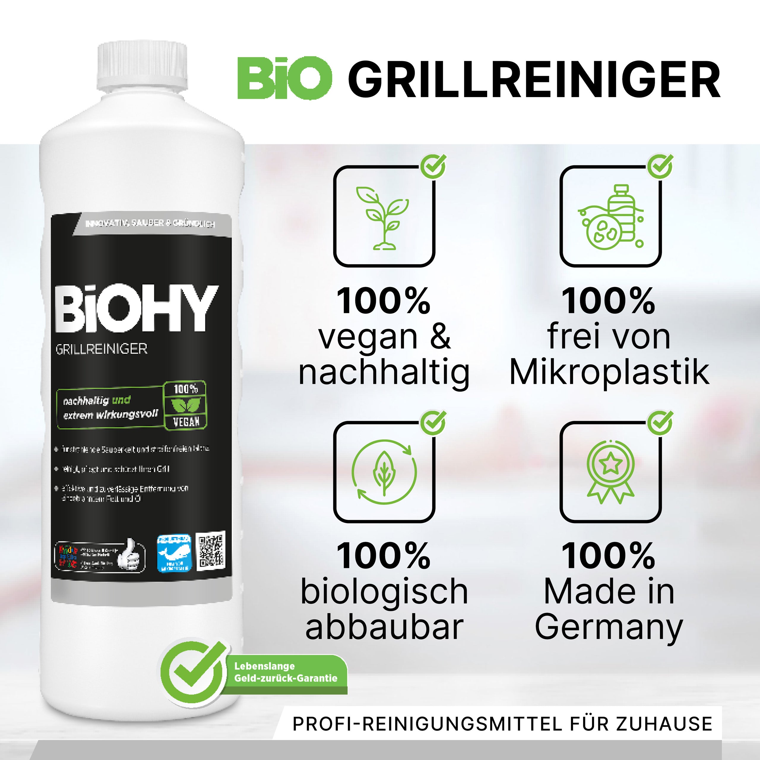 Detergente per grill BiOHY, detergente per grill a gas, detergente per barbecue, detergente per griglia