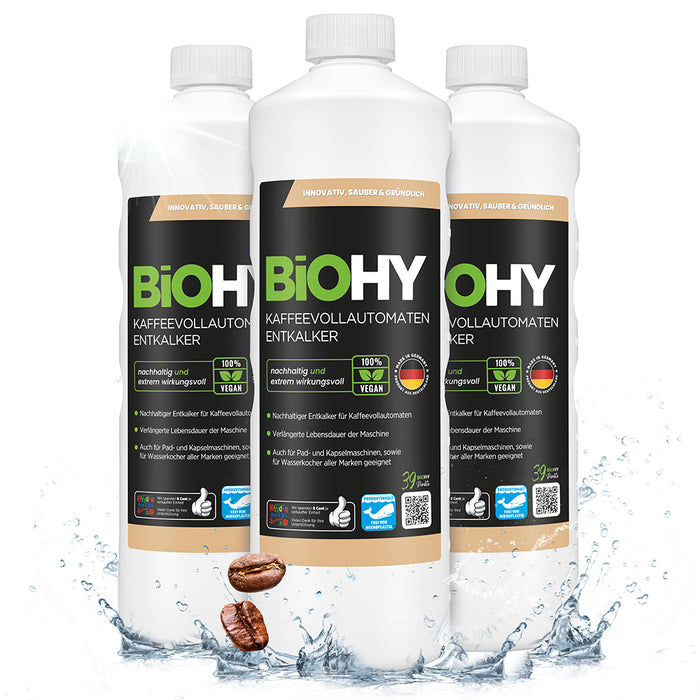 BiOHY Kaffeevollautomaten Entkalker, Kalkentferner, Entkalkungsmittel, Kalklöser