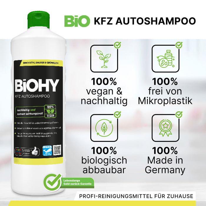 BiOHY KFZ Autoshampoo 10 Liter, Autoshampoo, Autoreiniger, Bio-Konzentrat, B2B