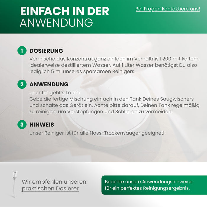 BiOHY Reinigungsmittel für Saugwischer mit Orangenduft, Reiniger für Nass- und Trockensauger, Bodenwischpflege, Bio Reiniger