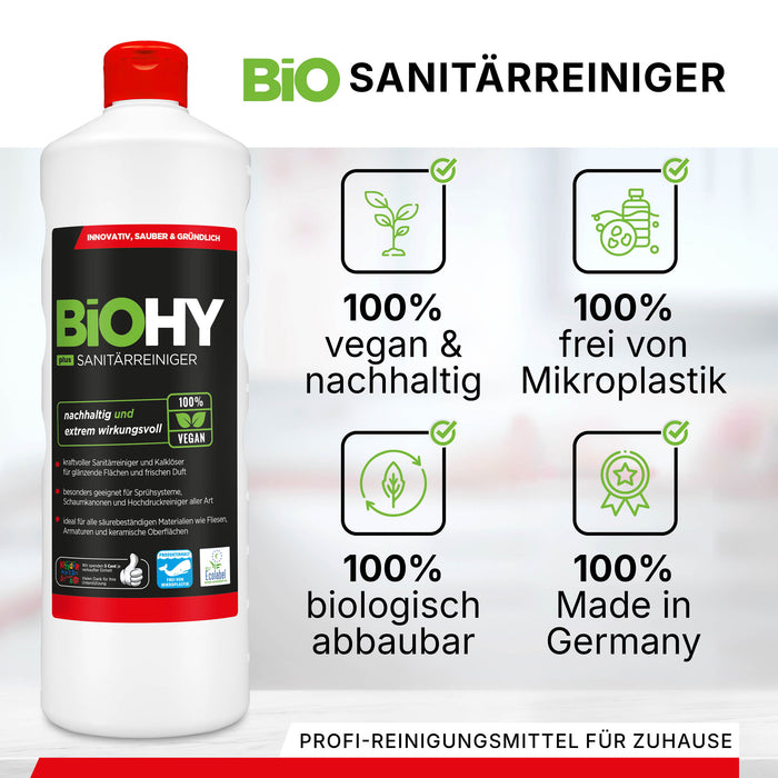 BiOHY Sanitärreiniger Plus, Badreiniger, Kalklöser, Badezimmer Reiniger