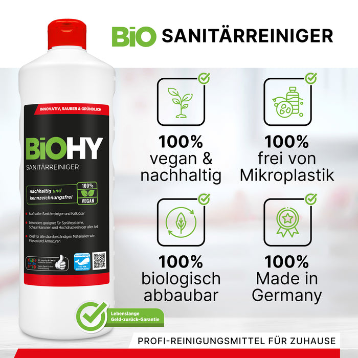 BiOHY Sanitärreiniger, Bad Reiniger, Kalklöser, Bio-Konzentrat, B2B