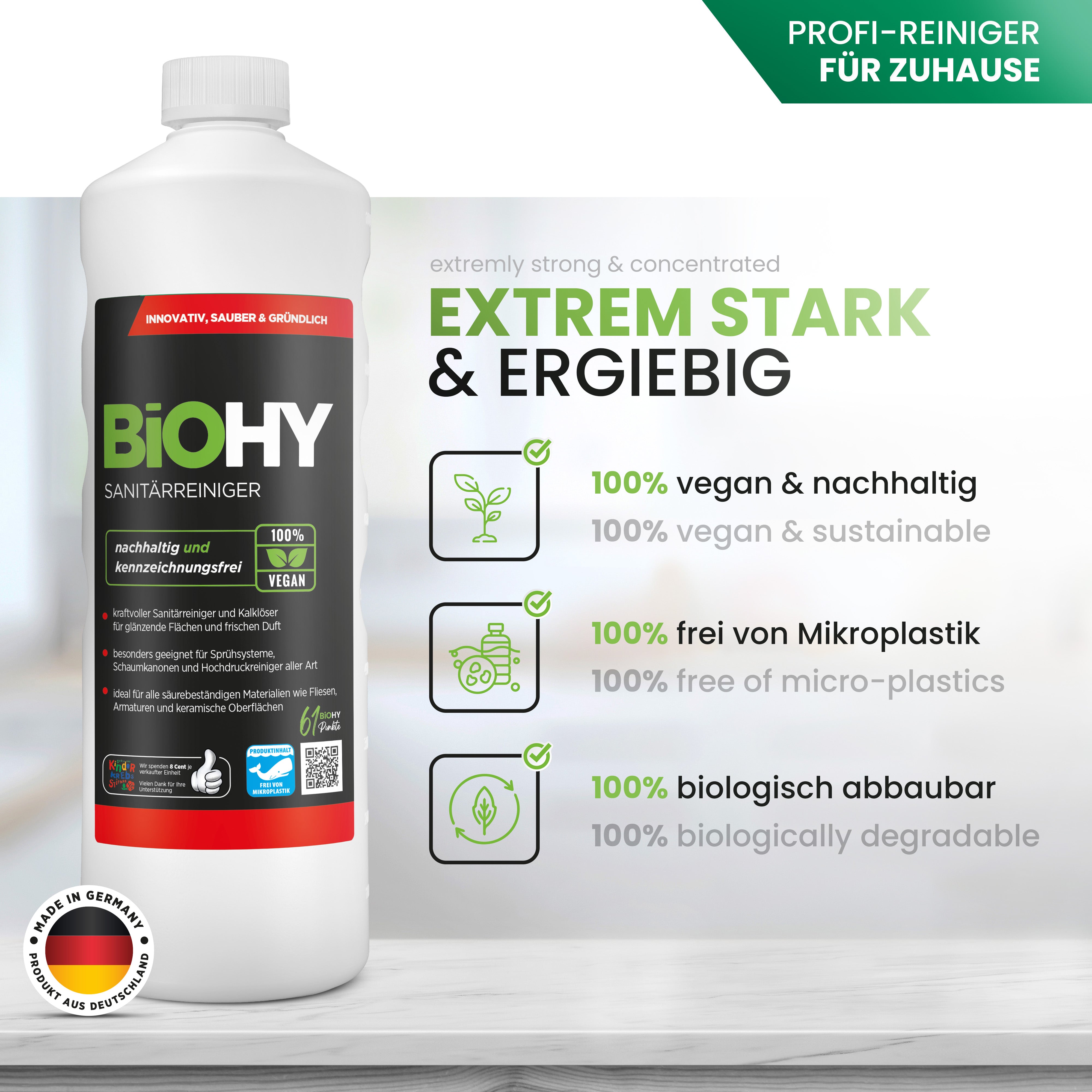 BiOHY sanitary cleaner, bathroom cleaner, limescale remover, bathroom cleaner