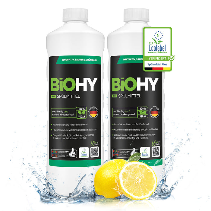 BiOHY détergent pour lave-vaisselle, lave-mains, nettoyant vaisselle