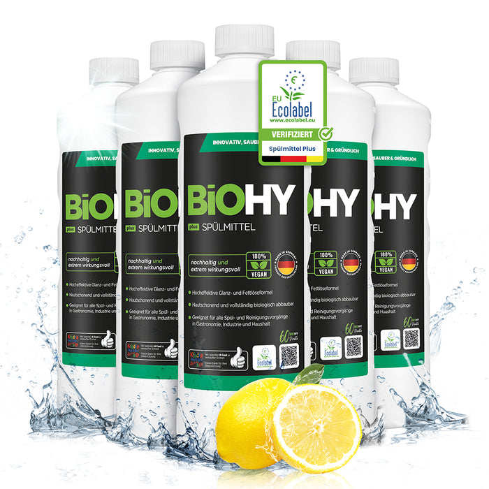 BiOHY détergent pour lave-vaisselle, lave-mains, nettoyant vaisselle