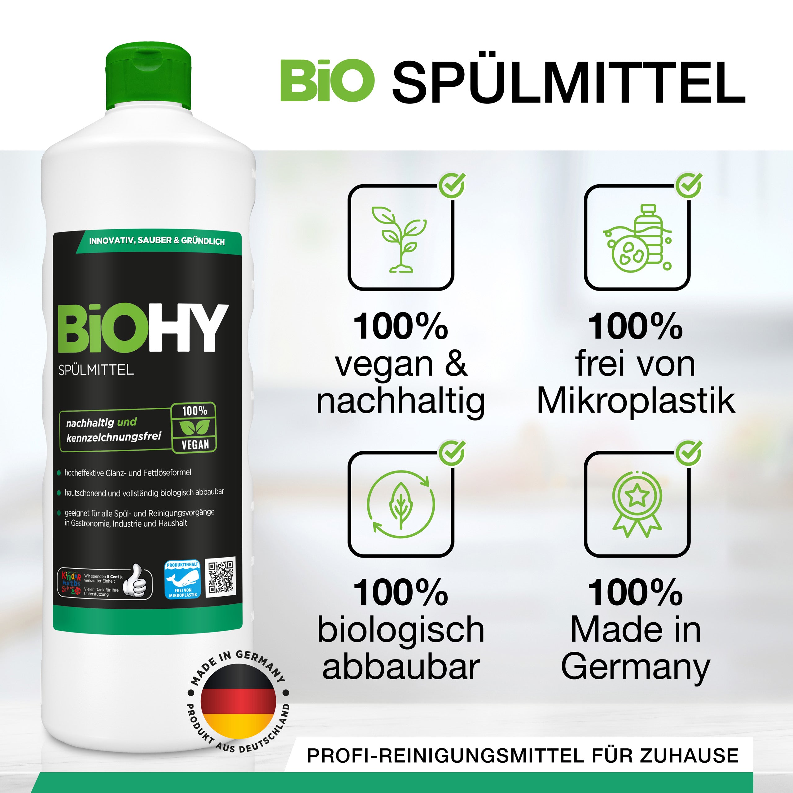 BiOHY Spülmittel, Geschirrspülmittel, Handspülmittel, Geschirrreiniger, B2B