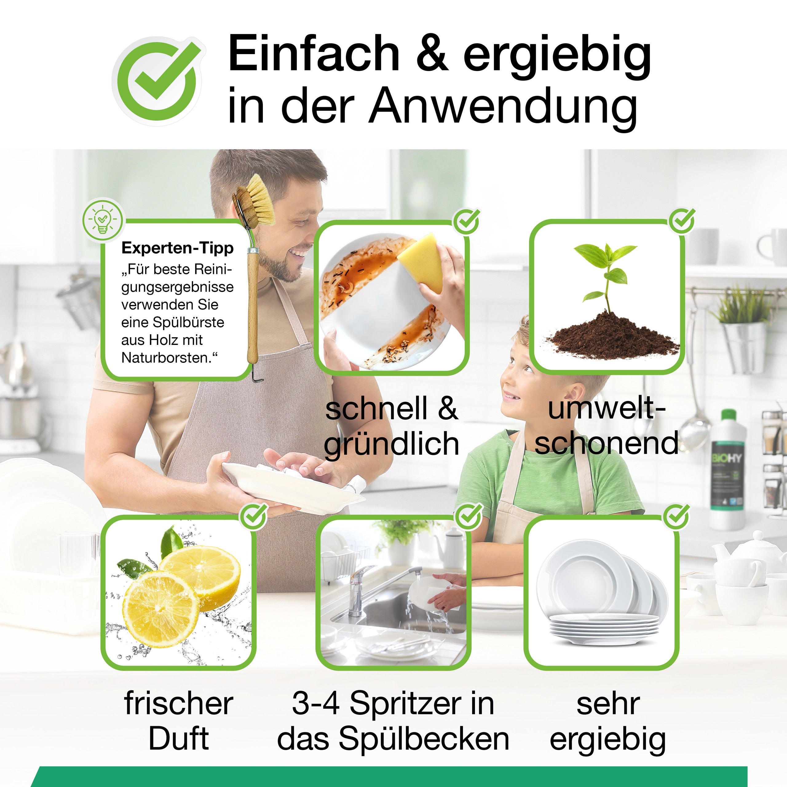 BiOHY Spülmittel, Geschirrspülmittel, Handspülmittel, Geschirrreiniger, B2B