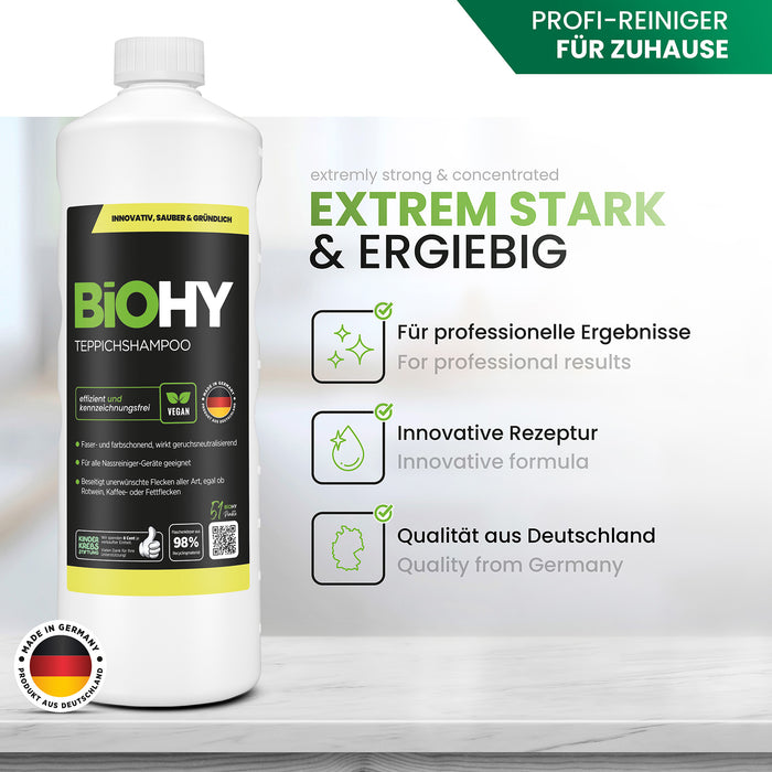 BiOHY shampooing pour tapis, nettoyant pour tapis, mousse pour tapis