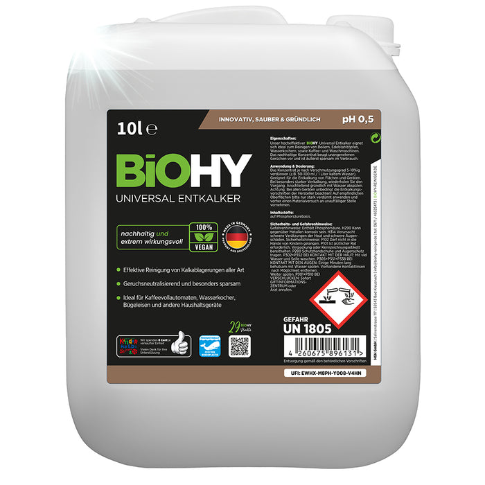 BiOHY Détartrant universel, détartrant, dissolvant de calcaire bio, nettoyant de calcaire