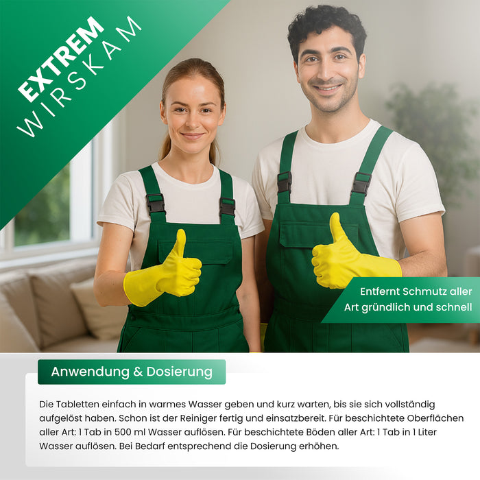 Juego de frascos de vidrio BiOHY con pastillas limpiadoras universales, agente limpiador, pastillas limpiadoras, pastillas limpiadoras multiusos