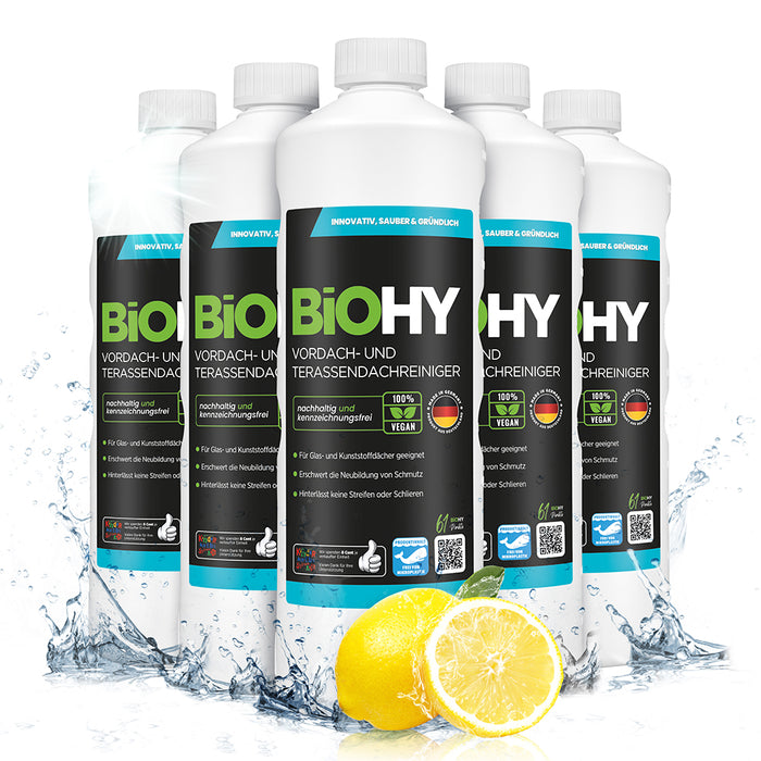BiOHY nettoyant pour auvents et toitures terrasses, nettoyant pour terrasses, nettoyant pour auvents, éliminateur d'algues