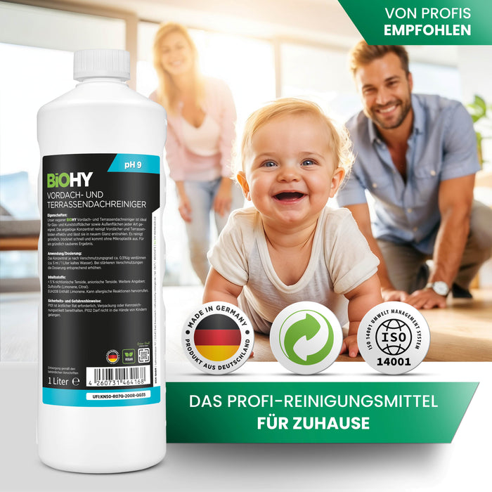 BiOHY Vordach- und Terrassendachreiniger – umweltfreundlich, vegan & Made in Germany (Bio-Konzentrat & vegan)