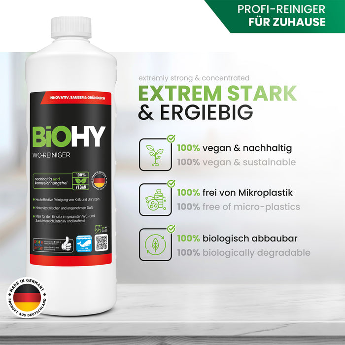 BiOHY nettoyant pour WC, nettoyant pour toilettes, nettoyant pour toilettes, rafraîchissant pour WC