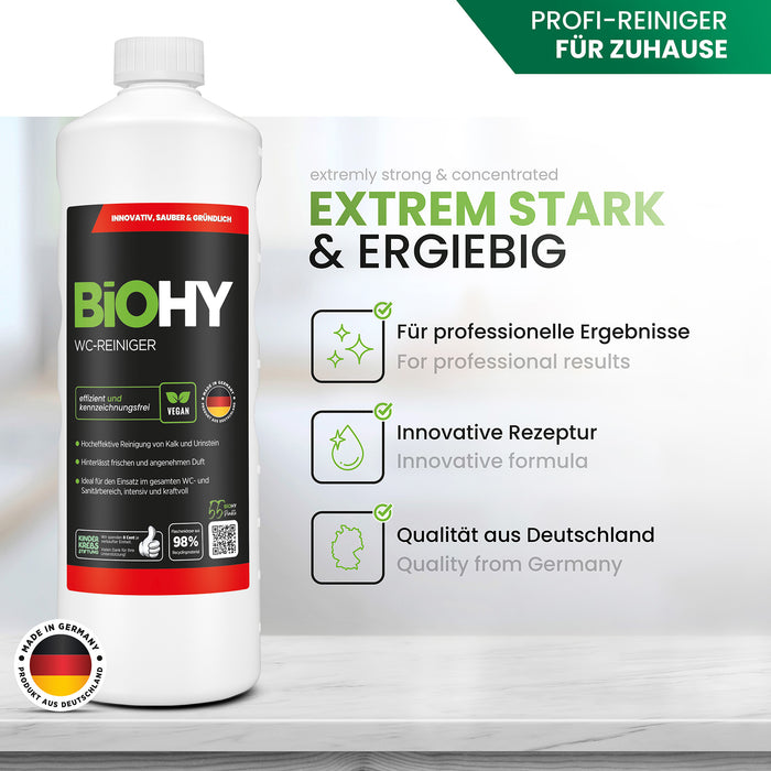 BiOHY nettoyant pour WC, nettoyant pour toilettes, nettoyant pour toilettes, rafraîchissant pour WC
