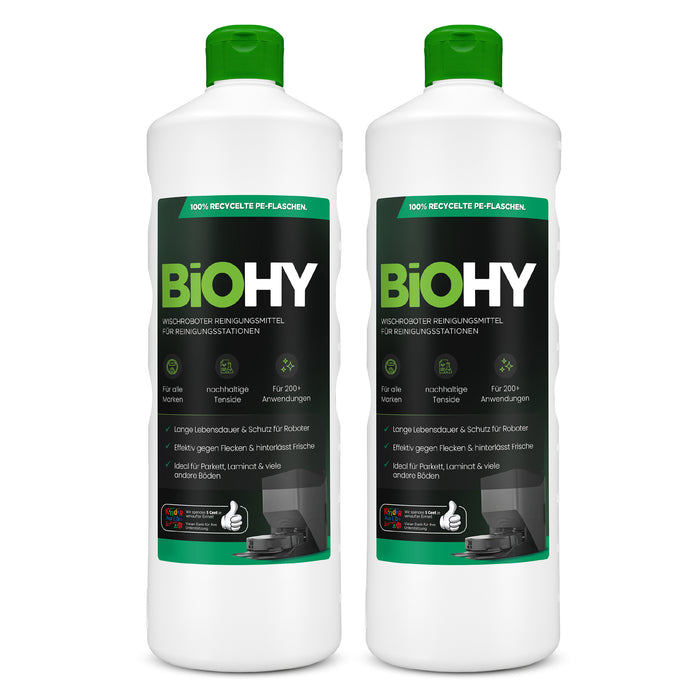 BiOHY Wischroboter Reinigungsmittel für Reinigungsstationen, Reiniger für Wischroboter, Nicht schmäumender Bodenreiniger, Bio-Konzentrat