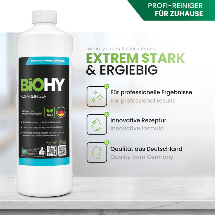 BiOHY Rohrreiniger – umweltfreundlich, vegan & Made in Germany (Anwendung)