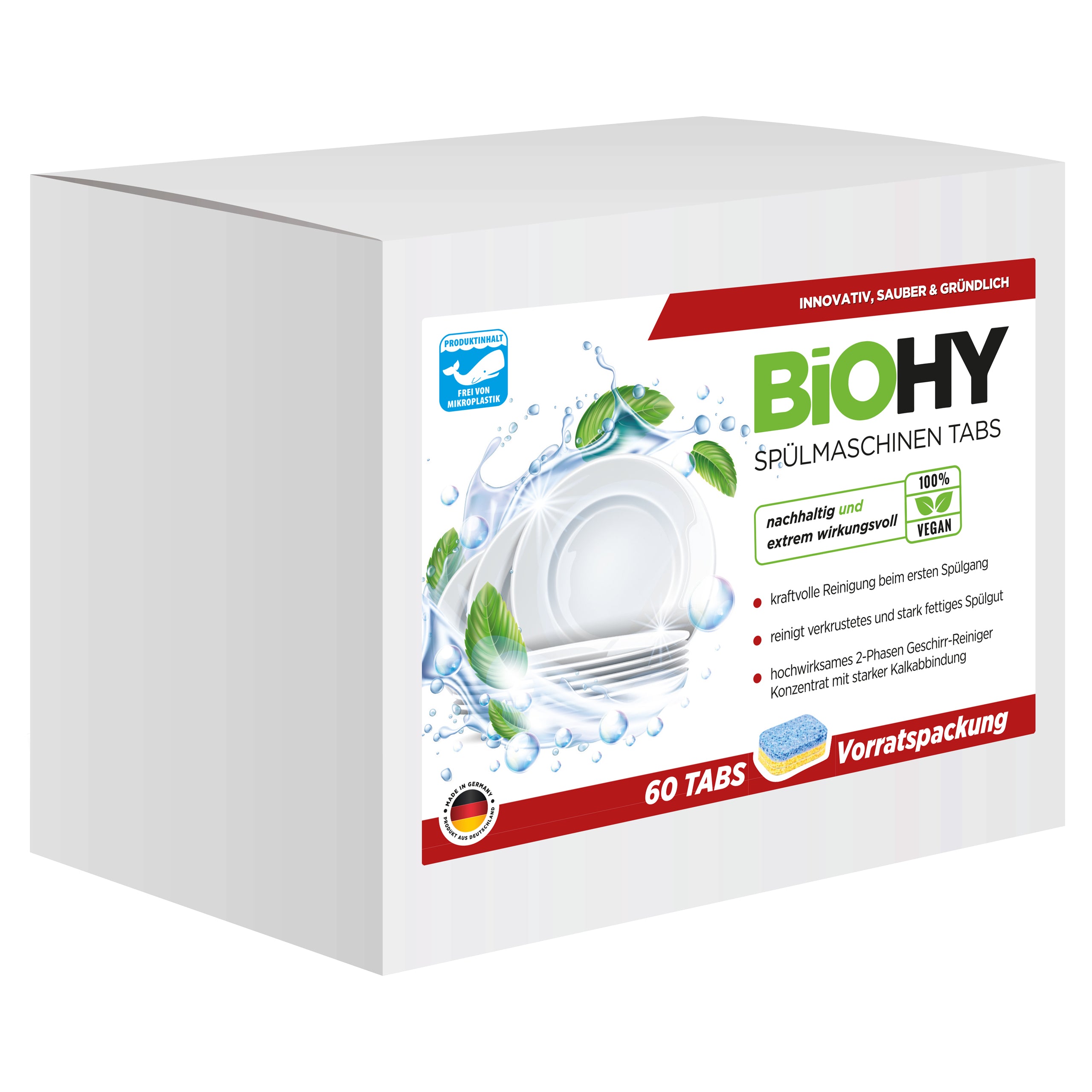 BIOHY dishwasher tabs (2-phase), dishwasher tabs, dishwasher tabs, rinsing tabs 