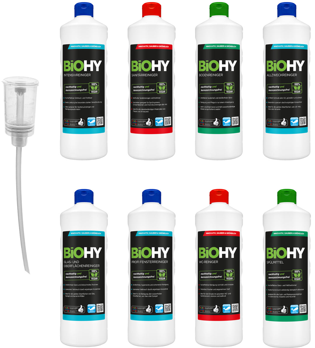 Profi Reinigungsmittel-Set 8x 1 L Konzentrat