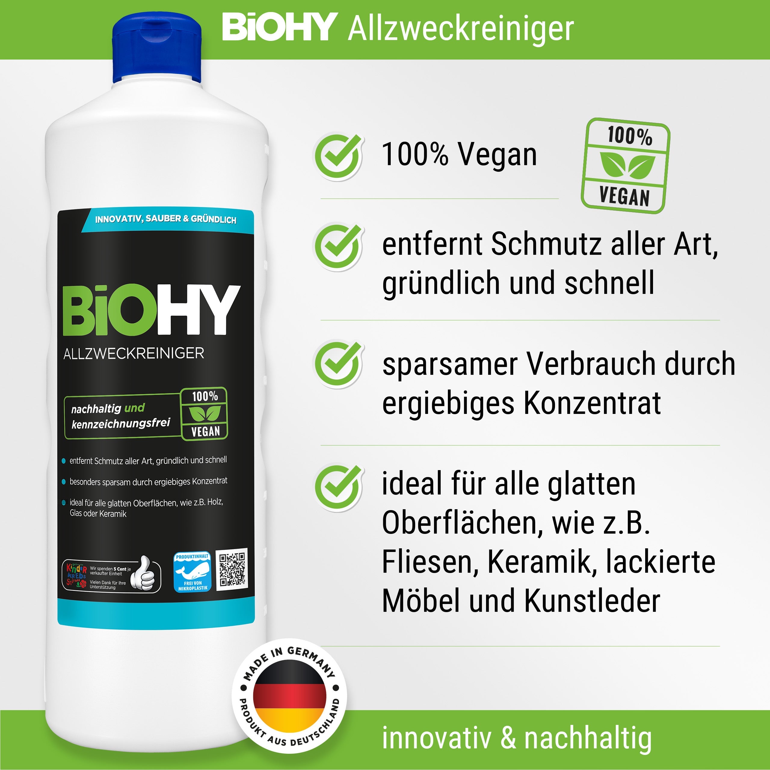 BiOHY Allzweckreiniger, Allesreiniger, Universalreiniger, Bio-Konzentrat