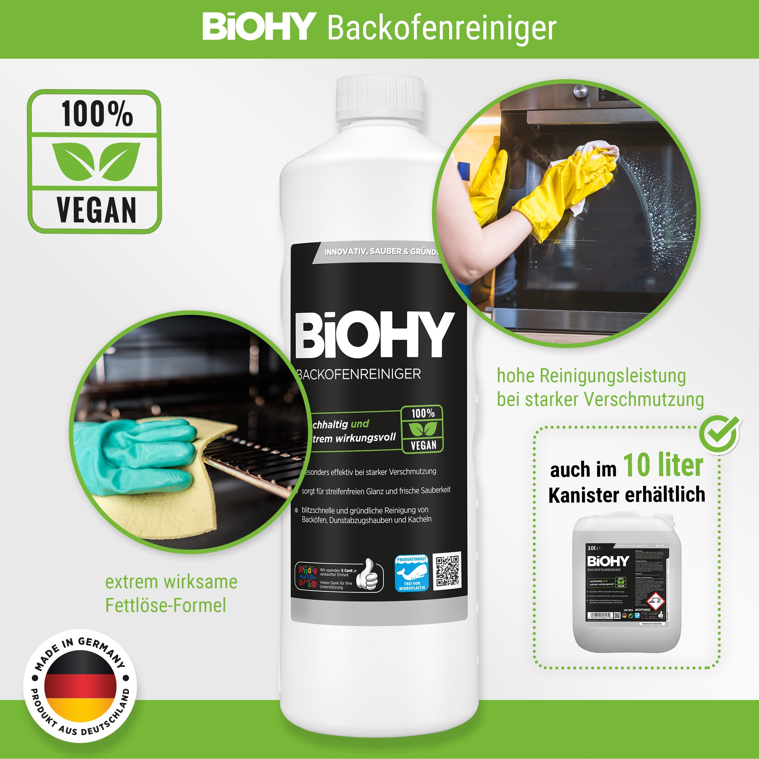 BiOHY Backofenreiniger, Backofenspray, Ofenreiniger, Fettlöser