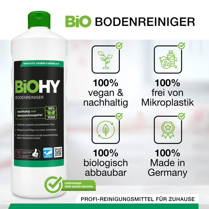 BiOHY Bodenreiniger, Glanzreiniger, Bodenwischpflege, Bio-Konzentrat, B2B