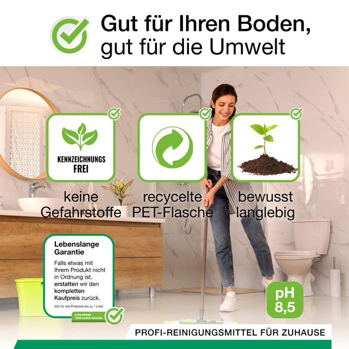 Detergente per pavimenti BiOHY, detergente brillante, cura dei pavimenti, concentrato organico, b2b