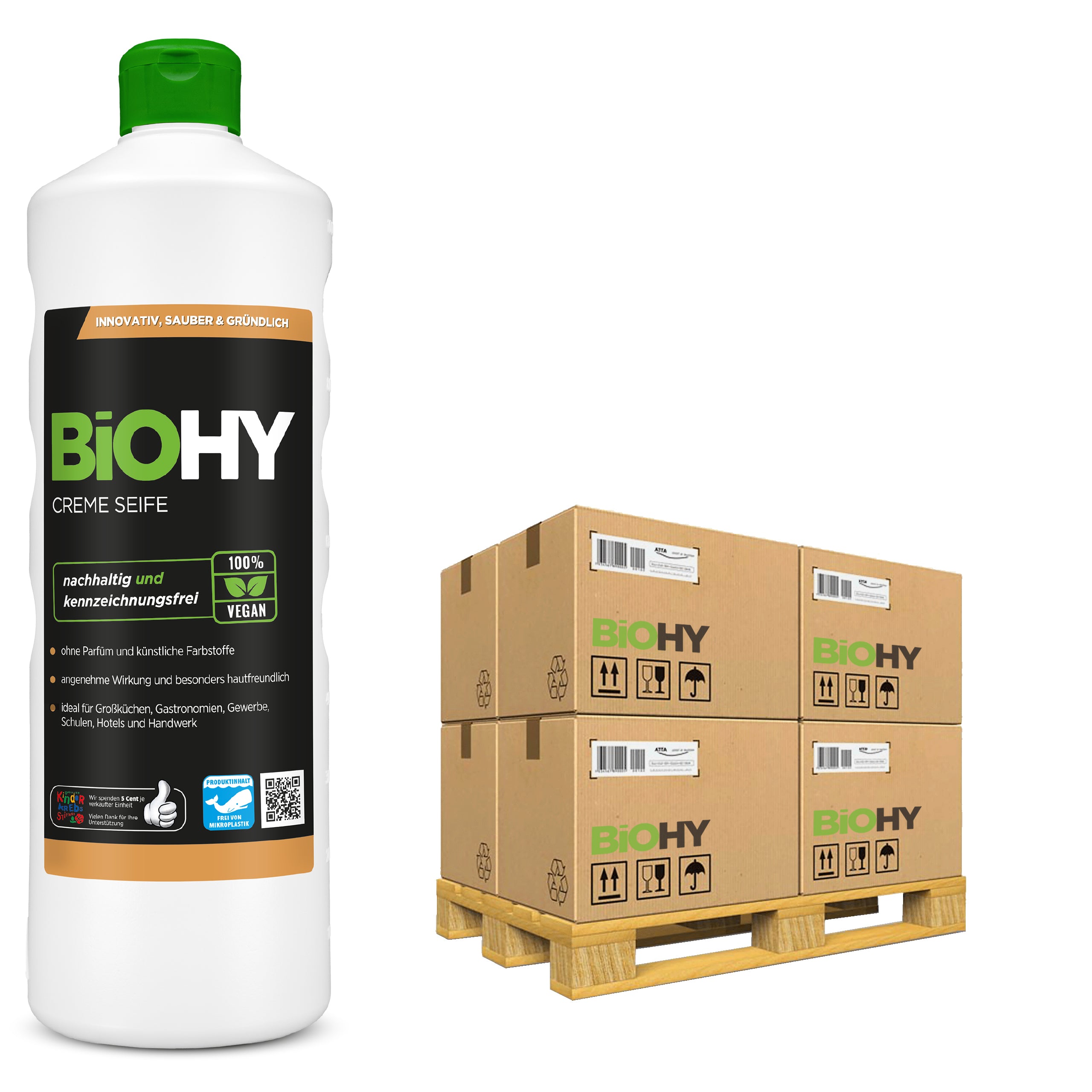 BiOHY Creme Seife, Hautfreundlich und phosphatfrei, B2B