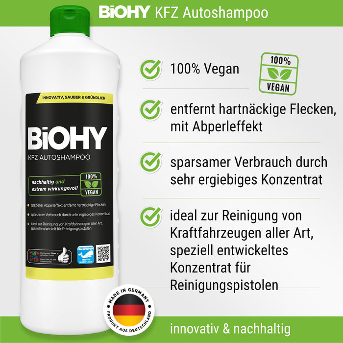 BiOHY KFZ Autoshampoo , Autowaschmittel, Auto Shampoo, Schaumreiniger