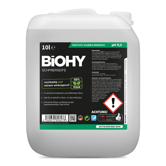 Sapone morbido BiOHY 10 litri, sapone morbido, detergente per pavimenti, concentrato organico, B2B