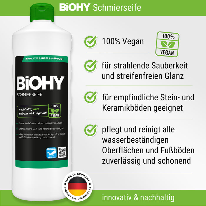 BiOHY Schmierseife 10 Liter, Schmierseife, Fußbodenreiniger, Bio-Konzentrat, B2B