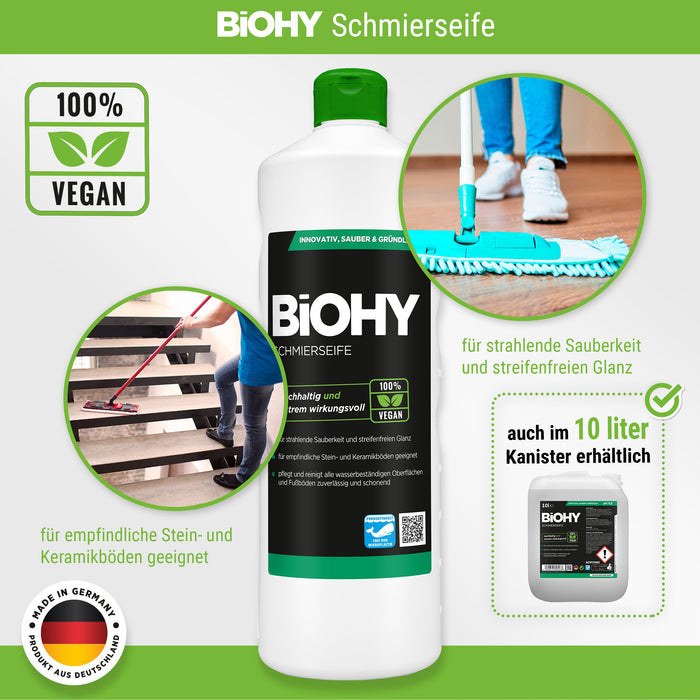 BiOHY Schmierseife, Schmierseifenlösung, Fußbodenreiniger, Bio-Konzentrat