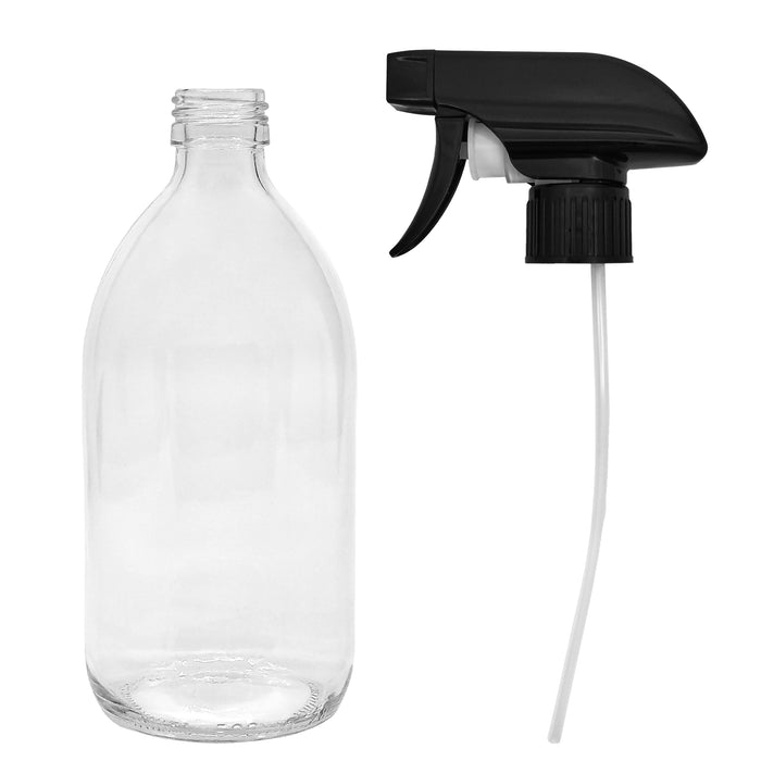 BiOHY Glas Sprühflasche 500 ml, Glasflasche, Pumpsprühflasche, Handsprüher