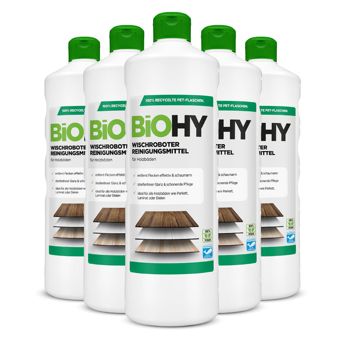 BiOHY Wischroboter Reinigungsmittel für Holzböden, Reiniger für Wischroboter, Nicht schmäumender Bodenreiniger, Bio-Konzentrat